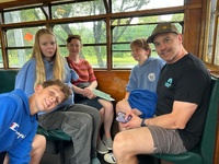 Free tram on the old city circle lady.