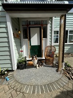 Really loving my entrance. With my rattan trademe chair and Indian cushion and Indian squirrel