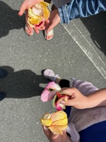 A cheeky visit to ceramicos exhibition and pottery market. Girls had fun collecting the fallen petals around the gardens and we did some pond research.