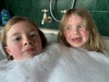 Enjoying the mega bubble bath and gully & botanical walk with Olive and zobie.