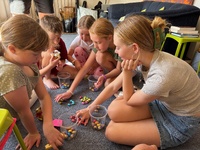 Egg hunt, egg decorating and crochet.