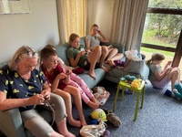 Egg hunt, egg decorating and crochet.