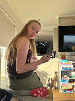 Christmas Eve dinner at g dog’s and Lisa. Nandad’s special gift of a moonstone necklace for all the grand daughters. Rushed home to sort their presents and get food out for the reindeer too.