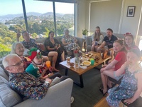 Christmas Eve dinner at g dog’s and Lisa. Nandad’s special gift of a moonstone necklace for all the grand daughters. Rushed home to sort their presents and get food out for the reindeer too.