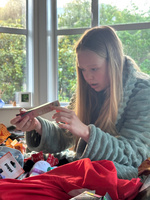 Christmas morning with coffee in bed and three gremlins and their stockings. A lovely morning of the great unwrap, followed by a walk and pancakes.