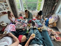 Christmas morning with coffee in bed and three gremlins and their stockings. A lovely morning of the great unwrap, followed by a walk and pancakes.