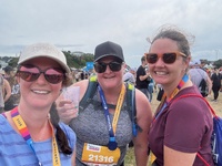 Around the bays 8.4km. Managed to run the whole way, 105 min. Then we had a lovely dip in the ocean followed by lunch.