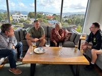 Dinner with the extended family. Spotlight for the kiddies later on.