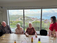 Dinner with the extended family. Spotlight for the kiddies later on.