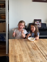 Dinner with the extended family. Spotlight for the kiddies later on.