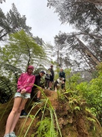 Cousins sleepover, forest school on a rainy day. Followed by robot challenge in Lego.