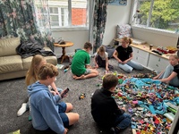 Token pizza night with the Turner-pant family. Managed to clear downstairs room for an air bed!