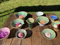 We had to stop in Otaki for Tom’s meeting and we discovered the Festival of pots!