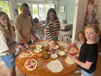 Peck family Christmas with pizza and games