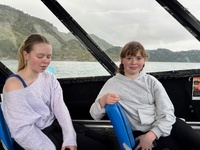 Tarawera trail 15km walk. The biggest day walk we have done as a family. Amazing moss ground cover, wallabies, rainbow trout, ponga forests, lake views, mushrooms! And a hot water feet soak at the end. Bliss. Plus a boat ride back.