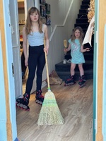 Roller cleaning and the iron curtain has descended upon the girls room.