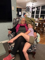 Juniper’s birthday. Yum cake made by Olive, present clue hunt and pancakes and sushi for dinner