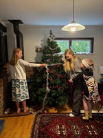 Decorating the Christmas tree at Nandads.