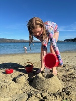 A lovely afternoon dip in jellyfish slushy. Girls made jellyfish pie too.