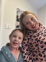Girls got to do a face mask leftover from Olive’s party