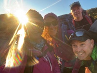 Day two: Hump Ridge, 19km - amazing view to start the day and a super special close encounter with a cheeky kea. Lunch on luncheon rock with no wind followed by moss of amazing ness and then the tram tracks that would never end. Arrived at beautiful Port Craig and swim with the dolphins (kind of)