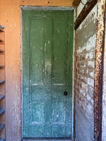 Checking out the farm cottage in daylight. Very rustic but fun.