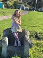 Checking out the farm cottage in daylight. Very rustic but fun.