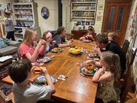 A stroll along the beachfront to see the ship wreck, lots of holy rocks and shells to collect. Cousins had a marathon of card games for most of the afternoon and evening which was lovely.