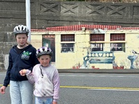 Roller blading on the parade followed by crocs milkshakes!