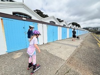 Roller blading on the parade followed by crocs milkshakes!