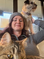 We looked after Darcy & Colin. Enjoyed Colin the cat on walks and is the most affectionate cat I have ever met. Delish.